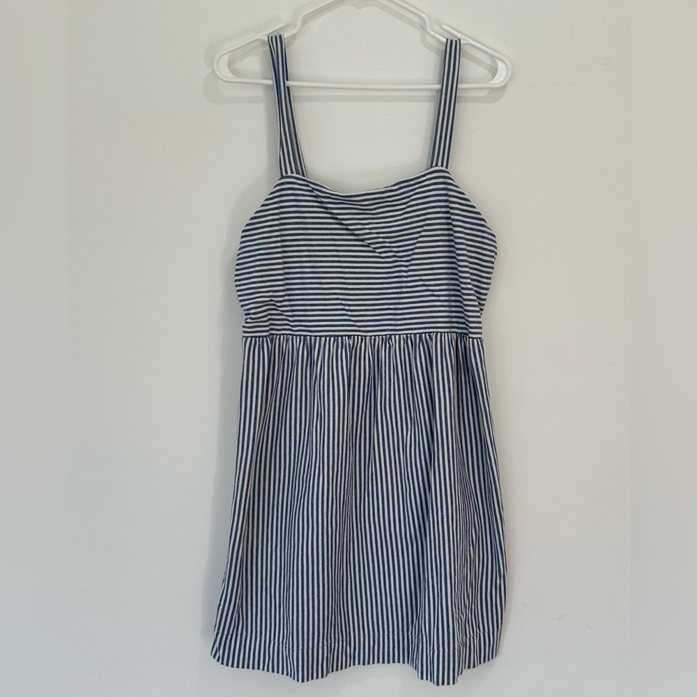 Loft Striped blue and White Sundress size large mini dress